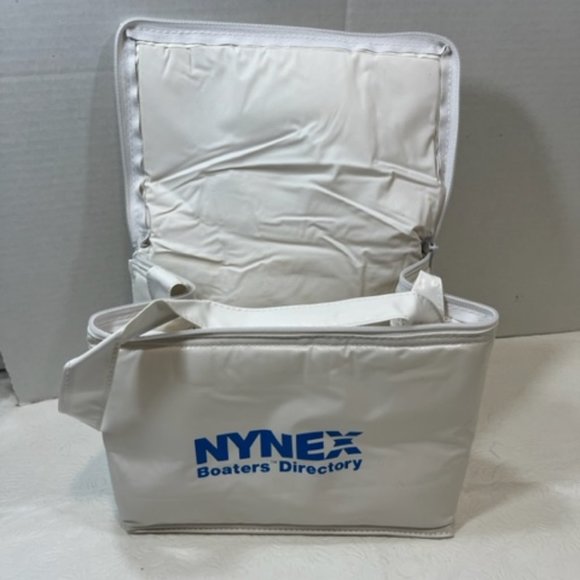 White NYNEX Boater's Directory Promo Zip Mini 6-Pack Soft Cooler w/Handle 9x6x7 - Picture 3 of 9